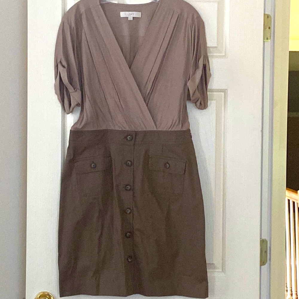 Khaki brown Loft dress, Size 10